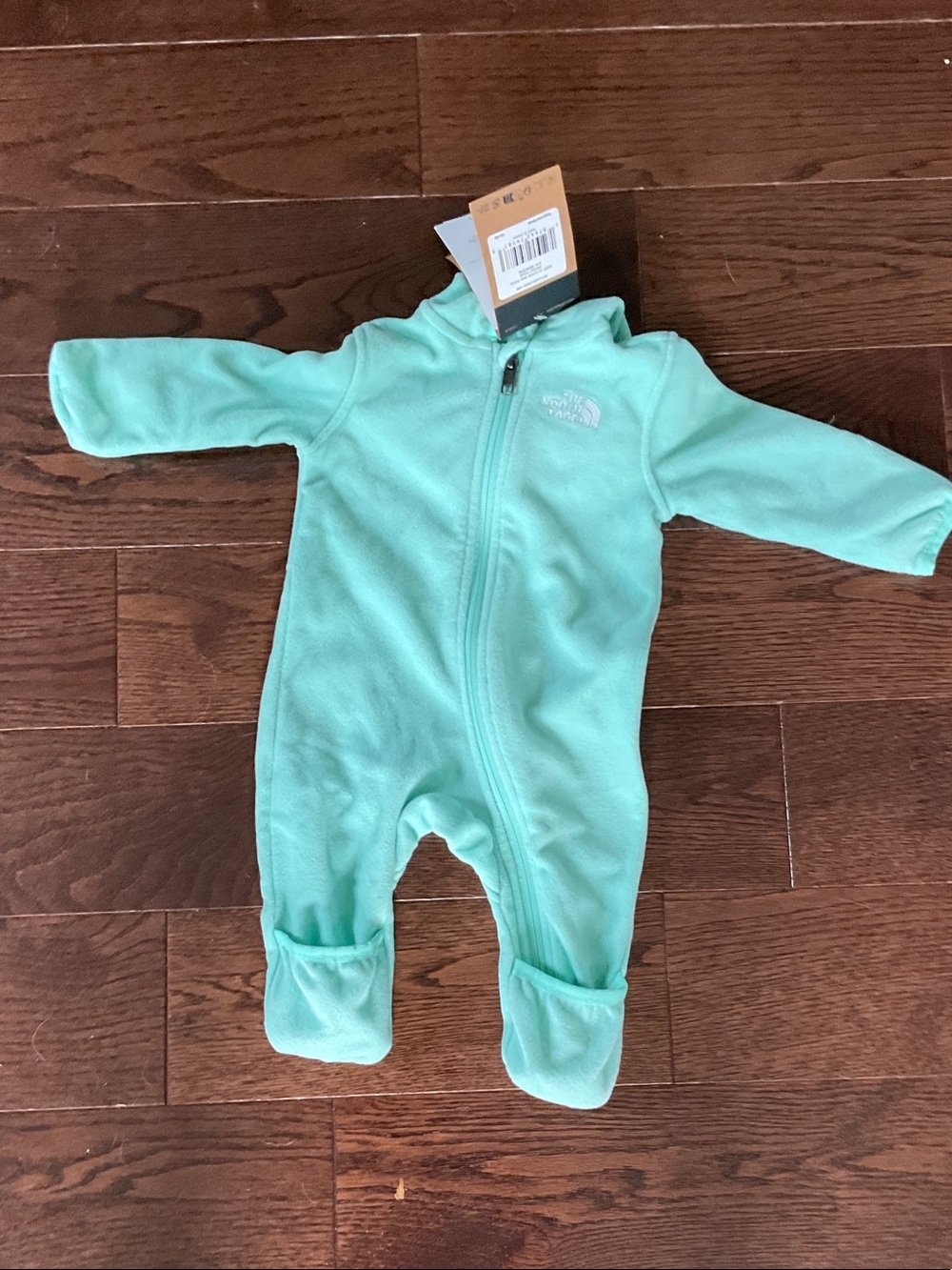 The North Face Mint Green Infant Fleece One-Piece Footie